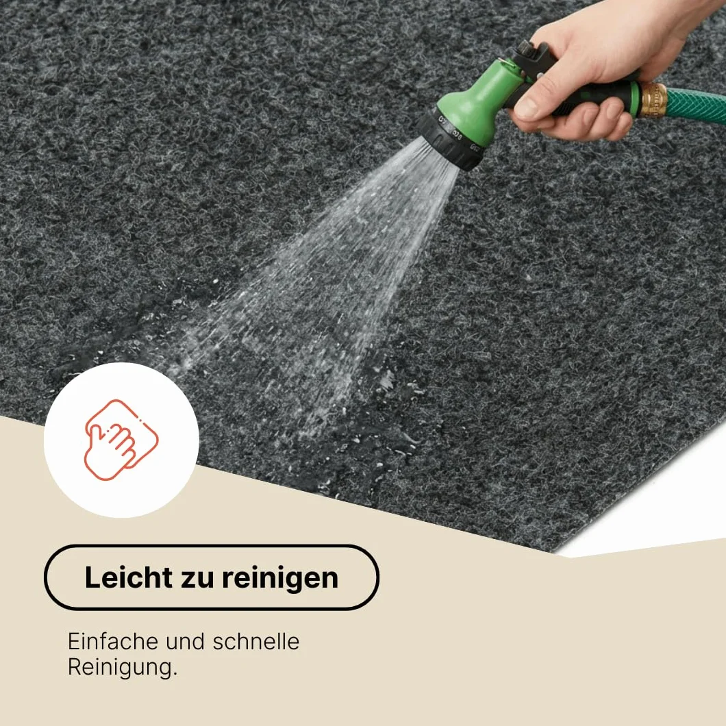 TAPISO Pemba Rasenteppich Kunstrasen Dunkelgrau Höhe:4 mm Kunstrasenteppich mit Noppen Wetterfest Schnelltrocknend Outdoor Balkon Terrasse Garten 300 x 300 cm