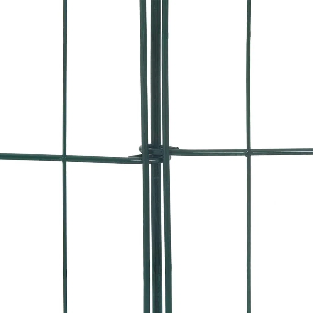 Teichzaun Set 8 Stück grün Stahl 50 x 80 cm Gartenzäune Zaunelemente für Terrasse und Vorgarten mit windschutz und sichtschutz für Garten und Grundstück Begrenzung