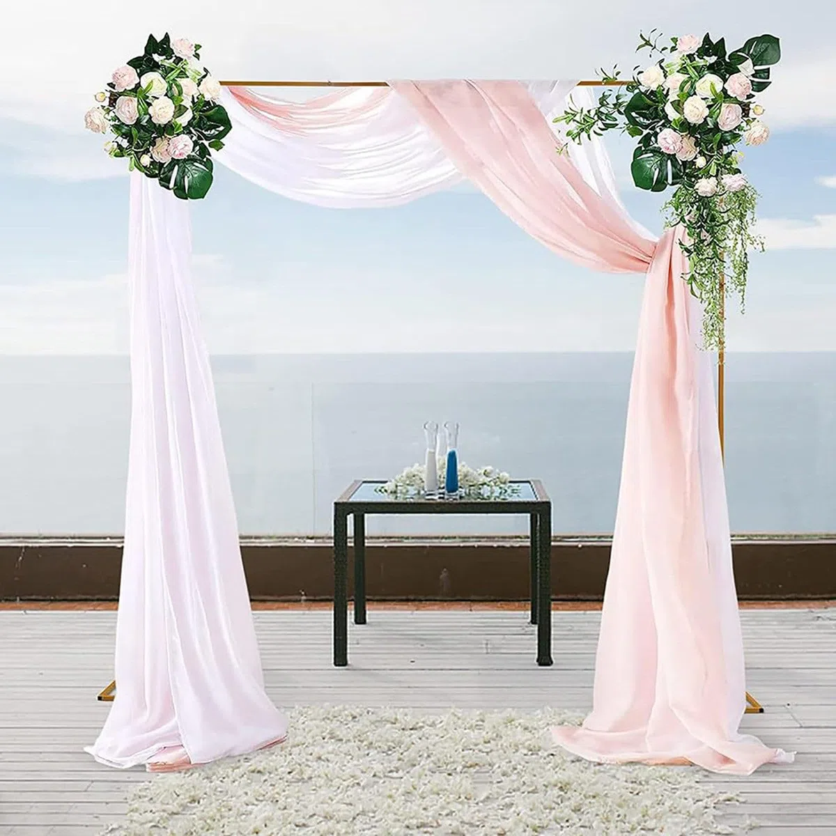 Gartenbogen aus Metall, für Hochzeiten und Veranstaltungen, verstellbar, 2 m/3 m, quadratisch, mit Bodenstütze, ideal für Partys und Feiern im Freien