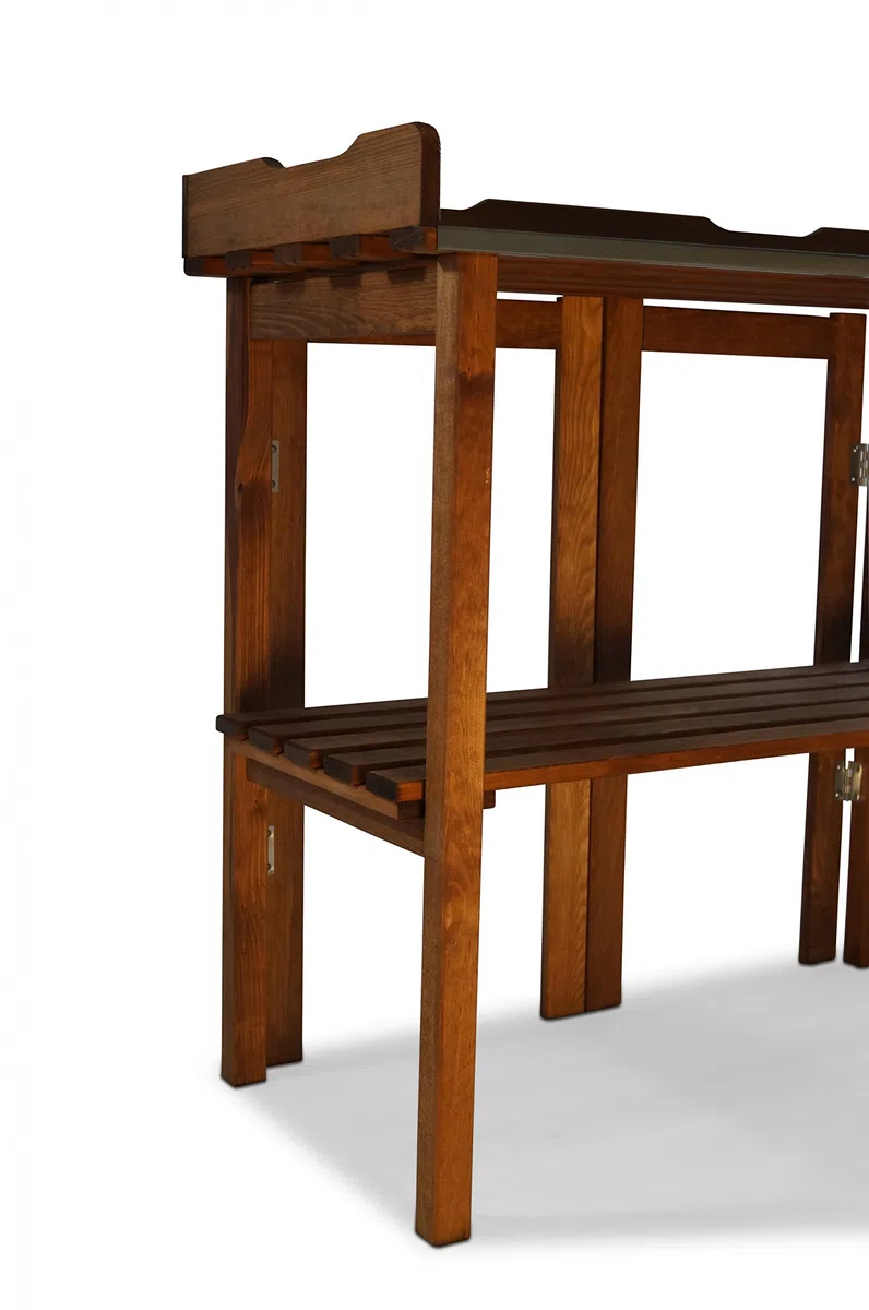 Pflanztisch klappbar mit verzinkter Arbeitsplatte braun B90 x T40 x H86 cm