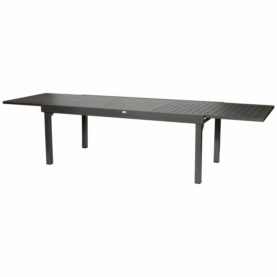 Hespéride - Piazza Ausziehbarer Gartentisch, Graphitgrau - 12 Sitzplätze - Rostfreies Aluminium - Ausziehbare Gartenmöbel