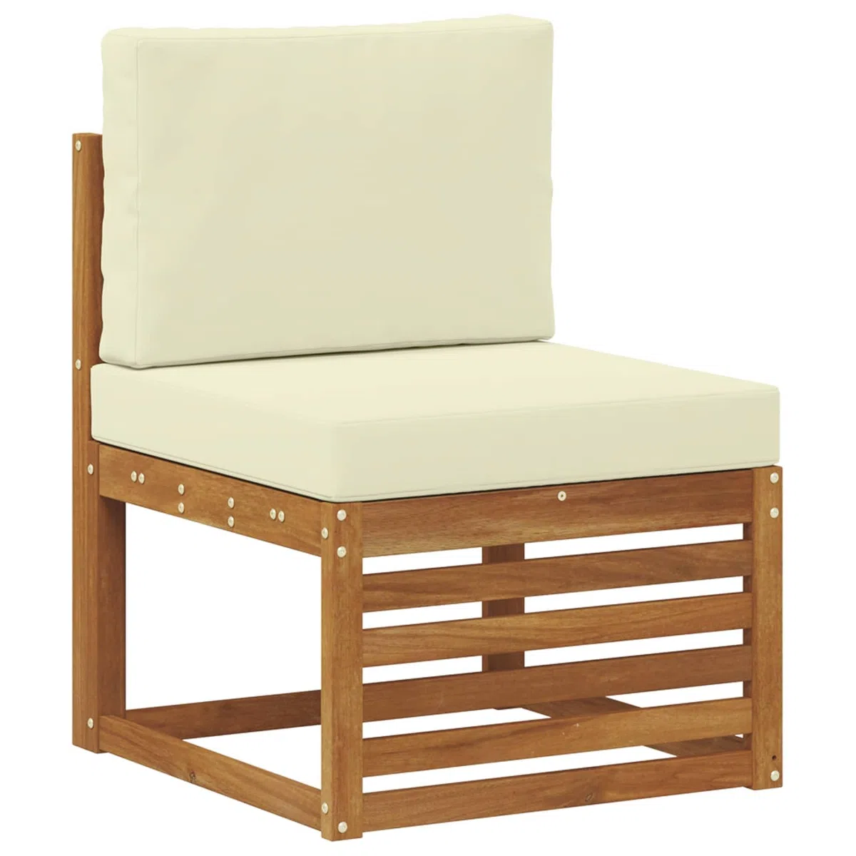 Möbelgarnitur 8-teilig aus massivem Akazienholz für Garten und Terrasse wetterfestes Essgruppen-Set mit Tisch, Sofas, Stühlen und Sitzkissen für stilvolle Outdoor-Einrichtung
