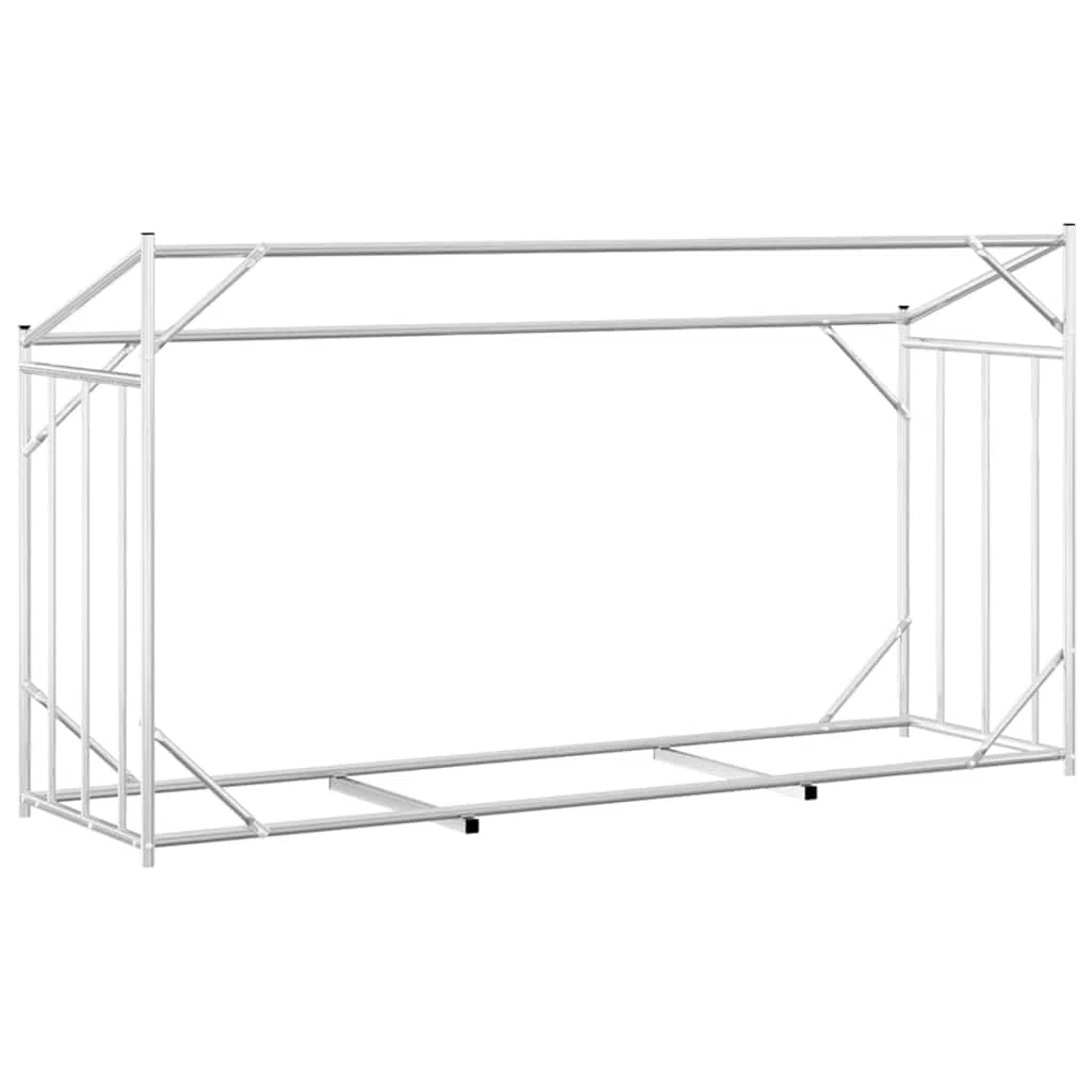 Brennholzregal mit Regenschutz aus verzinktem Stahl 200,5x60,5x110,5 cm, großes Fassungsvermögen für Kaminholz und Scheitholz, ideal für Terrasse, Garten, Wohnzimmer und Ofen