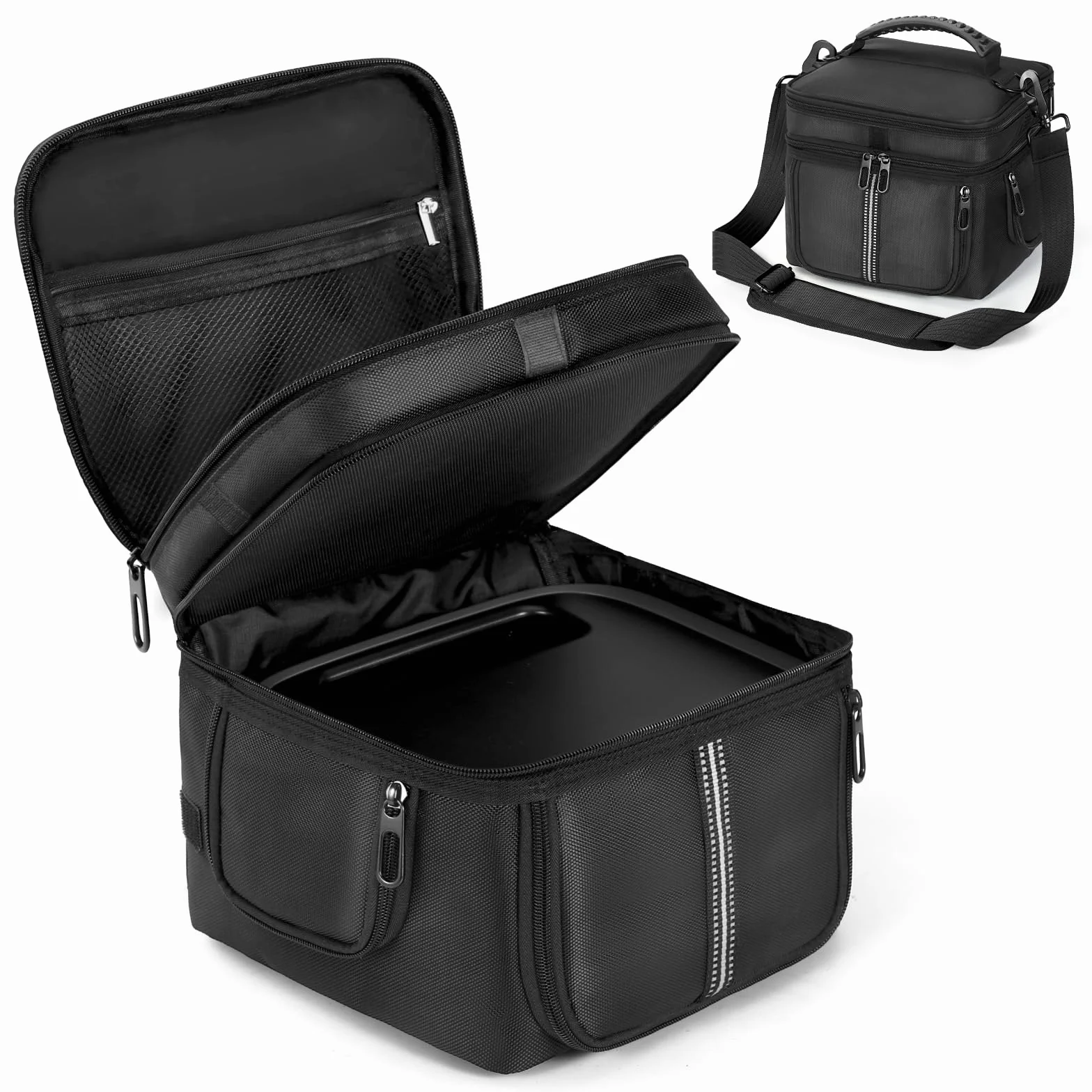 Tragetasche kompatibel mit ECOFLOW River 3/River 3 Plus tragbare Kraftstation, Aufbewahrungstasche mit verstellbarem Schulterriemen, weiche Abdeckung mit Reißverschluss, Taschen für Ladekabel