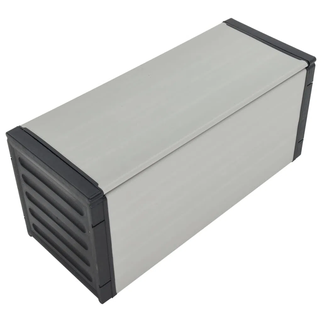 Mülltonnenbox Grau 85 x 34 x 40 cm aus PVC und PP für Recycling Trennung, mit Deckel und geruchsschutz für Küche, Bad, Büro und Garten, leicht zu reinigen und umzusetzen