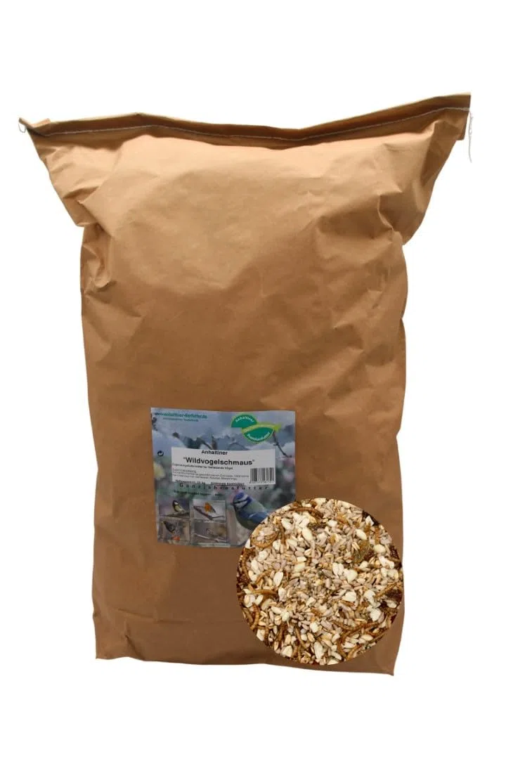 Anhaltiner Wildvogelschmaus 25kg - Premium Ganzjahresvogelfutter für Wildvögel