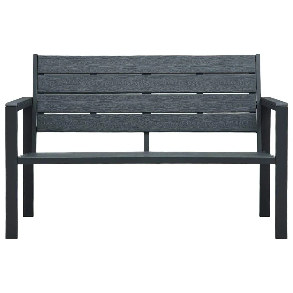 vidaXL Gartenbank Sitzbank Parkbank Gartenmöbel Bank Terrassenbank Balkonbank Außenbank Garten Balkon Outdoor 120cm HDPE Grau Holzoptik