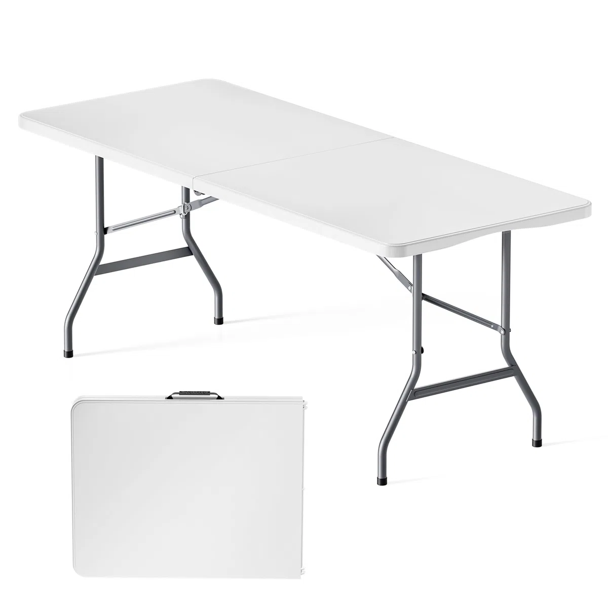 Wiltec Campingtisch klappbar 180x75x74 cm Klapptisch mit Tragegriff Partytisch Biertisch Gartentisch Buffettisch Bierzeltgarnitur Camping Tisch faltbar