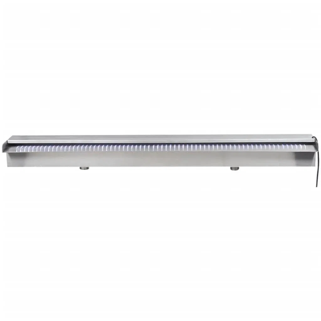 Pool Wasserfall Fontäne 90 cm mit LED-Beleuchtung Edelstahl Kaskade für Garten Teich Pool Wasserspiel