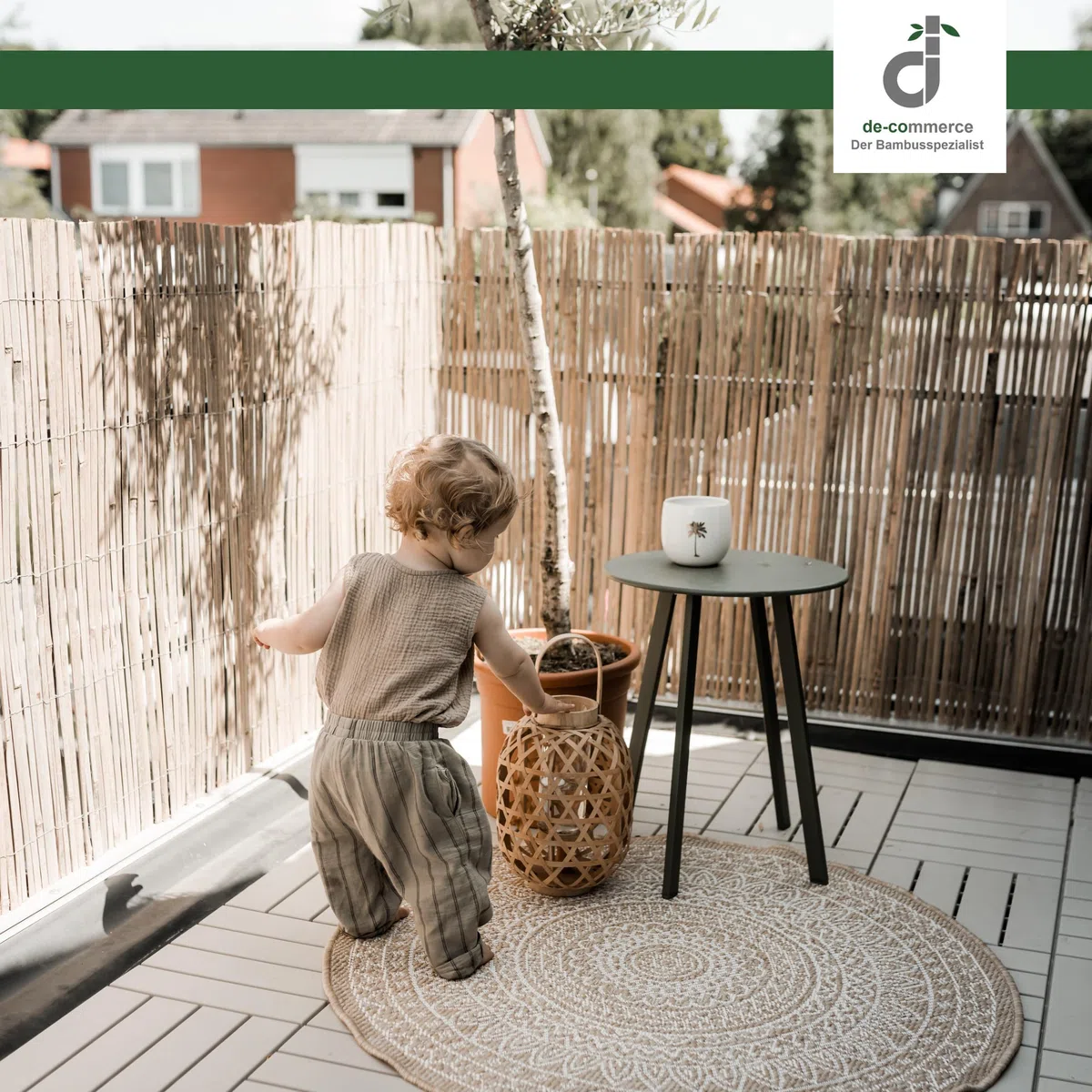DE-COmmerce Bambus Zaun Schilf Sichtschutz CALAMA extra gehärtet (HxB) 180 x 300 cm Balkonsichtschutz, Gartenzaun, Sichtschutzzaun für Garten, Terrasse, Balkon