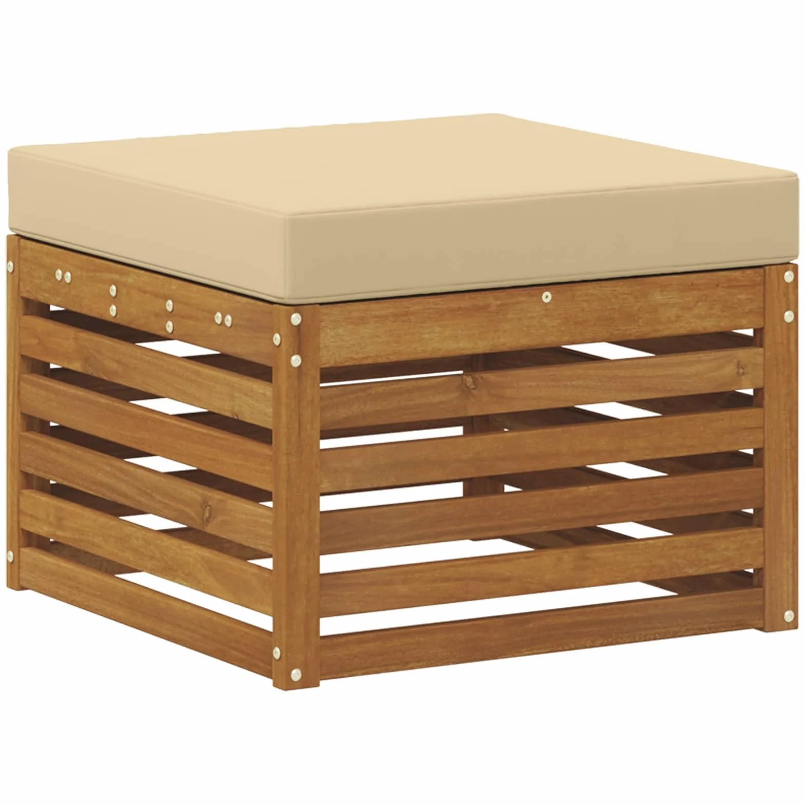 Sofagarnitur aus massivem Akazienholz wetterresistent, modernes Outdoor-Möbelset mit Sitzgruppe, Tisch, Bank und Stuhl für Garten Terrasse