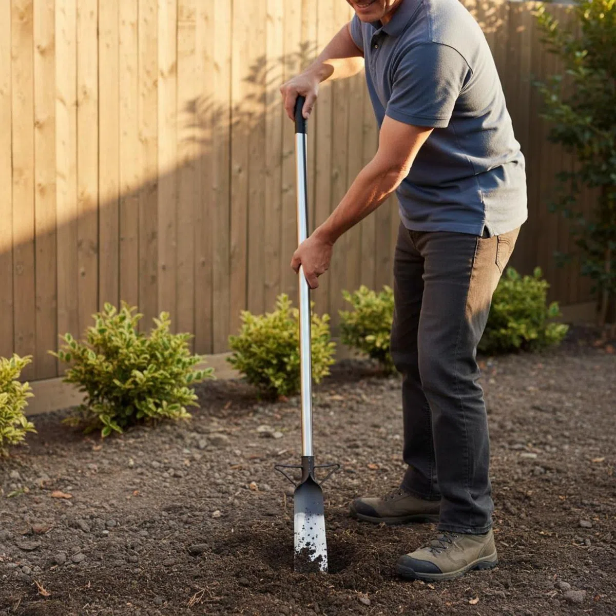 Grabenschaufel Stabile Erdlochspaten Gartenspaten Pflanzschaufel mit Trittfläche Langer Handgriff Und Eisenkonstruktion für Urbane Gärten Pflanzenpflege Ackerbau Landschaftsgestaltung, Mittel