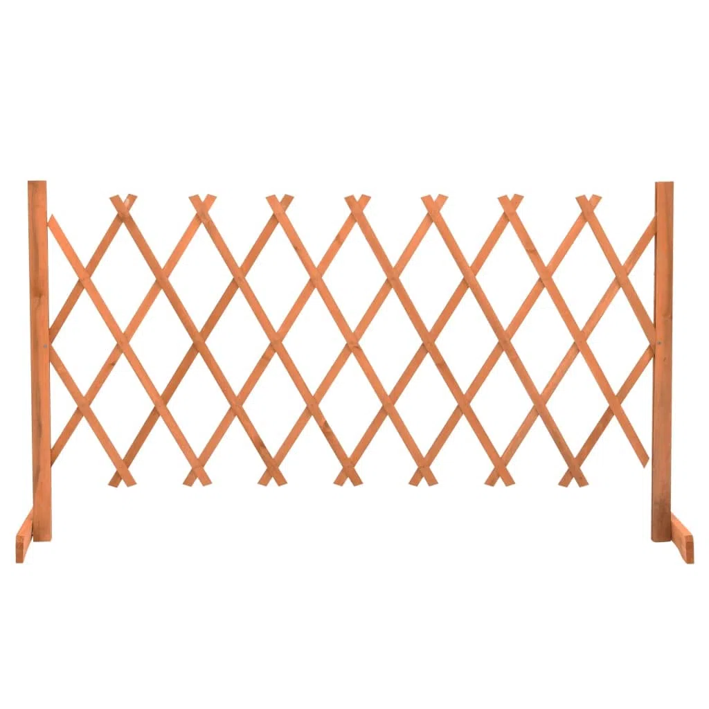 Garten-Rankzaun aus massivem Tannenholz 150x80 cm, orange lasiert, erweiterbar Zaunelement für Sichtschutz, Begrenzung, Privatsphäre im Außenbereich, ideal für Terrasse, Balkon, Vorgarten