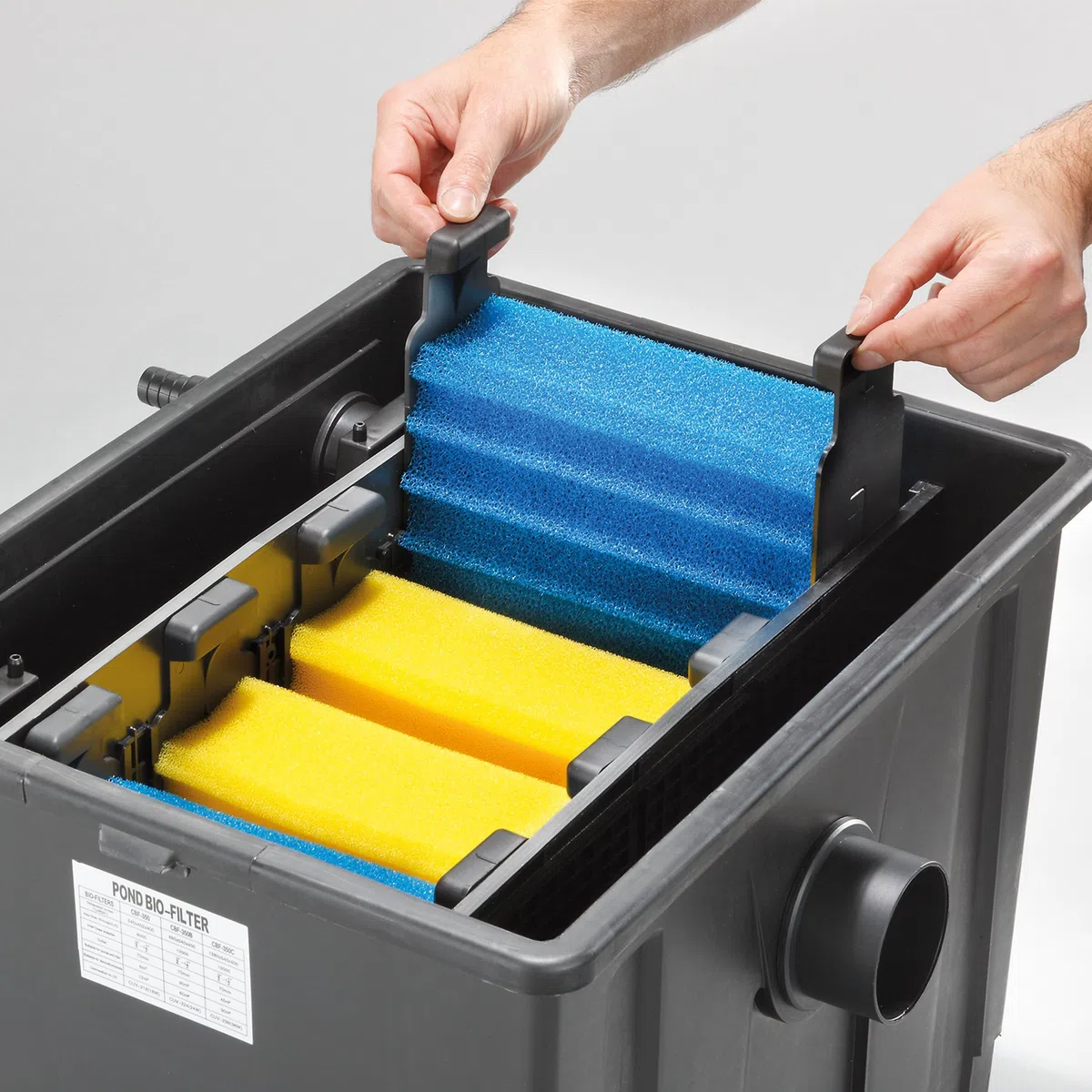 esotec BioFilter ES350 Teichfilter Box, 4 Stufen Filtersystem, Filtermaterial inklusive, bis 12000l Wasservolumen, Bio-Filterbälle Durchlauffilter, Außenfilter Filteranlage 8000 l/h, 101090