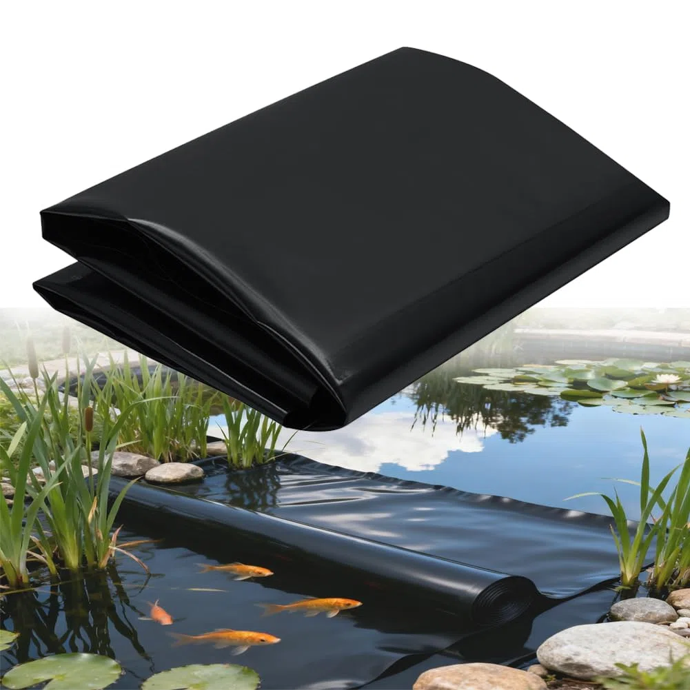 6x6m Teichfolie,Teichwanne Stärke 0.5mm-HDPE Schwarz Teichplane Dichtungsfolie Teichmembran Schwimmteich Folie,für Fischteiche, Brunnen, Wassergarten und Wasserfall,Gartenteich