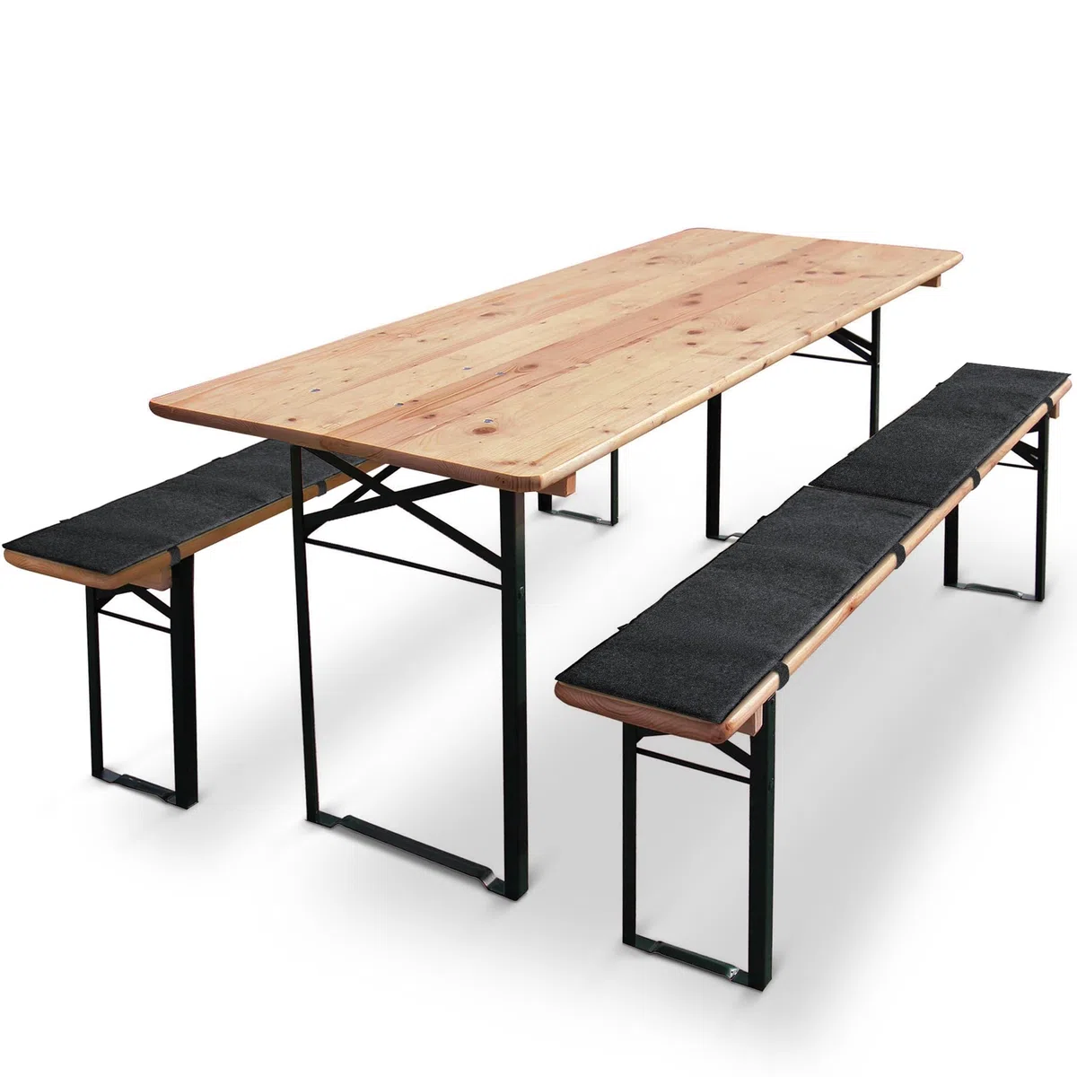 Miqio Design Filz Bierbankauflage - bequem gepolstert - Sitzauflage für Bierzeltgarnitur - Sitzpolster für Bierbänke – 110x25 cm für Kurze und Lange Bänke geeignet - Dunkelgrau anthrazit