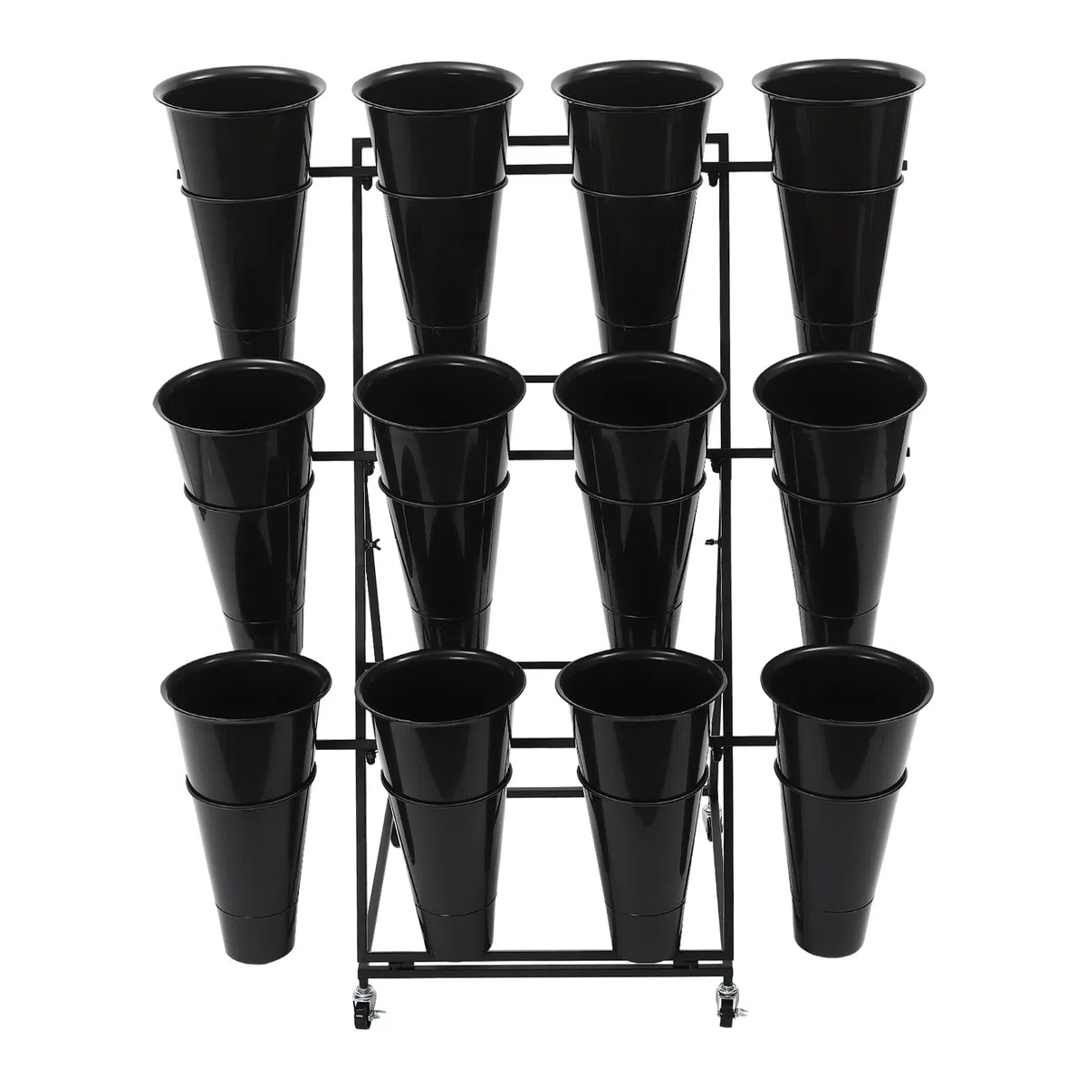 Erhöhungsgestell für Blumentöpfe 3-stöckiger Blumenständer | Blumenständer mit 12 Eimern, Tragkraft 30 kg, for Zuhause/Floristen/Gärten/Hochzeiten