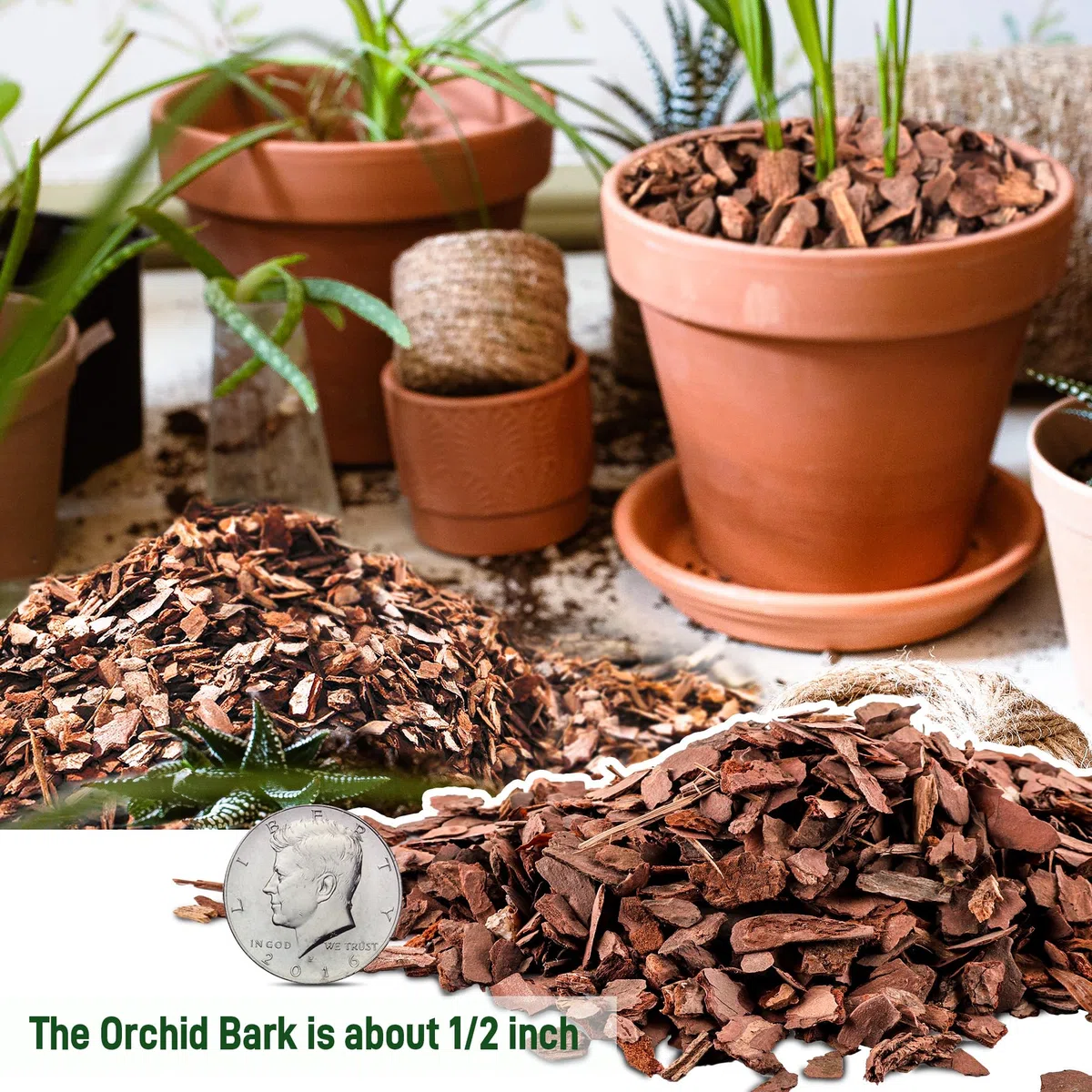 18qt Bio-Orchideen-Blumenerde Rinde für Topfpflanzen, Mulch, Wurzelentwicklung von Orchideenpflanzen und Gartenerde Ergänzungsmischung