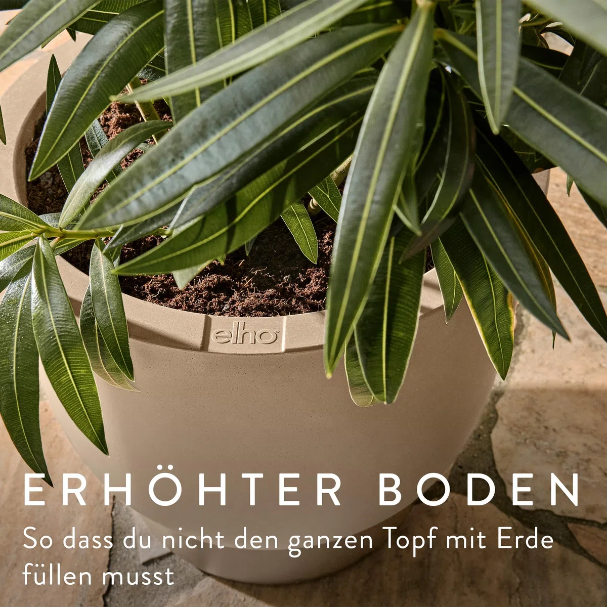elho Amber Grail 30cm Blumentopf - Balanced Beige | ∅ 29.5 x H 28.3 cm | für den Innen- und Außenbereich | 100% recyceltes Plastik