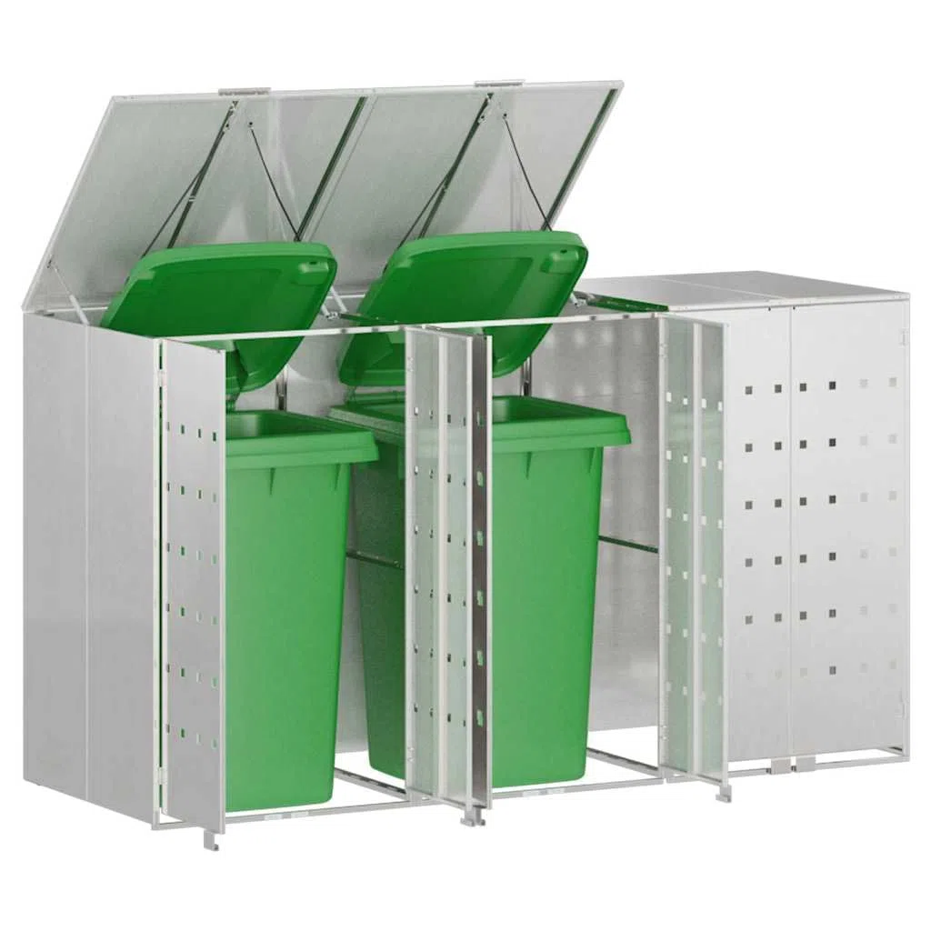Mülltonnenbox 3er Mülltonnenboxen 240L Box für Mülltonnen Edelstahl