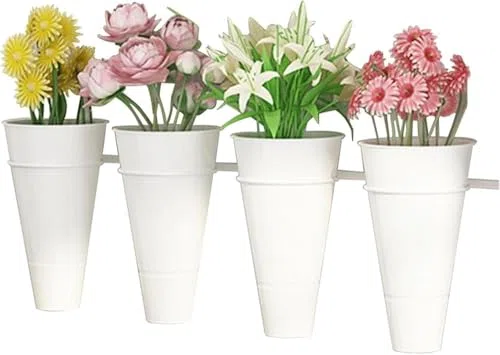 Generisch Wall Mounted Flower Display Stand - Decorative Indoor/Outdoor Plant Holder - Plastic Floral Container Rack for Home & Garden Decor - Modern Vertical Plant Shelf