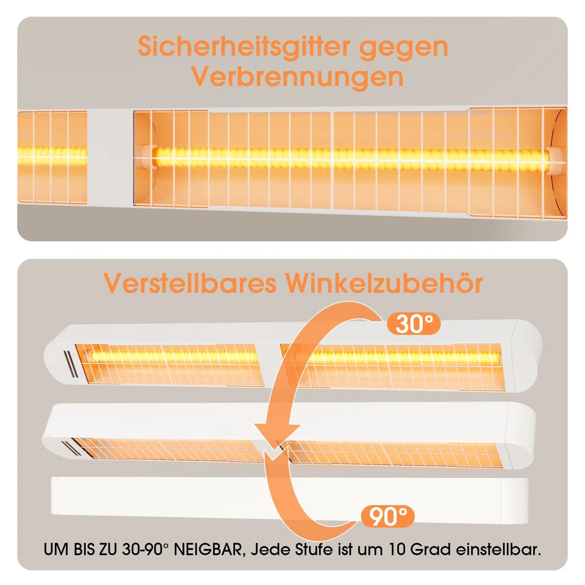 Byecold Infrarotheizung 1500W, Infrarot Heizstrahler mit Fernbedienung & WiFi APP, Wall-Mounted Hanging, Elektroheizung Wand & Deckenmontage, Innen & Außen, Terrasse, Balcony, Garten, Weiß