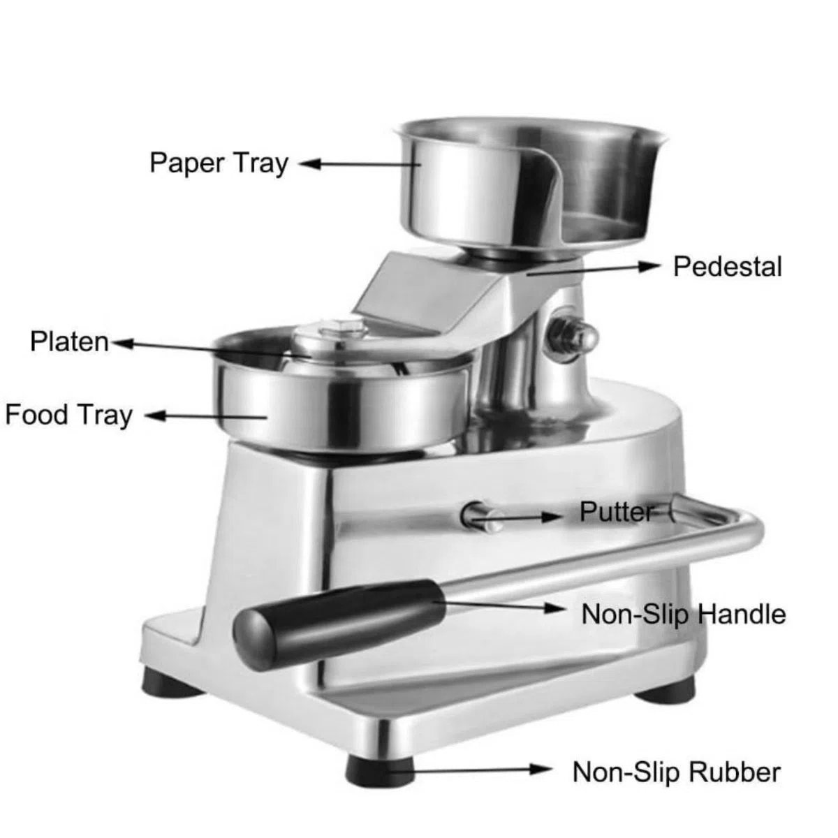Robuster manueller Burger-Patty-Maker aus Edelstahl für gefüllte Burger, 12,7 cm, für Zuhause, Restaurant, Lebensmittelwagen