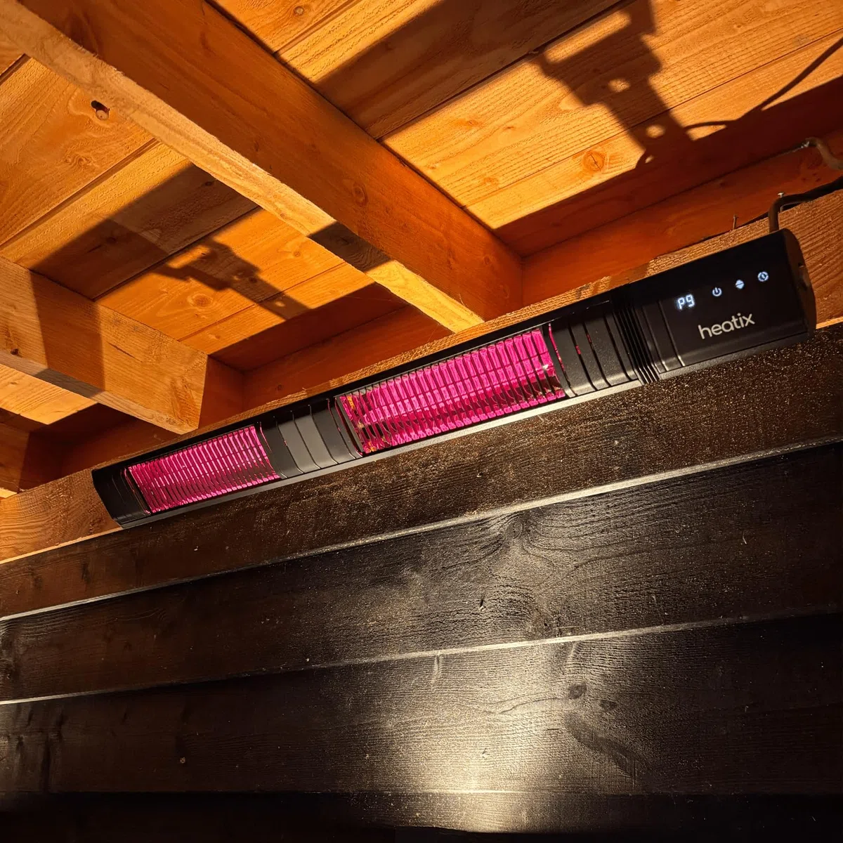 Smart Golden Shadow Wandheizstrahler 3000W, Infrarot Terrassenheizstrahler mit App-Steuerung & Fernbedienung, 9 Heizstufen, Schwarz, für Terrasse und Balkon