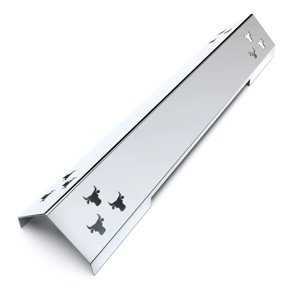 tuning-art GA29 Gasgrill Brennerabdeckung Edelstahl kompatibel mit Jamestown Knox 3-Brenner Gasgrills | Brennerschutz | Passgenau, Farbe:3er Set Chrom Bulle