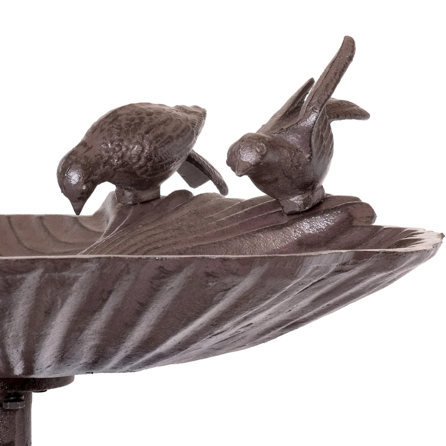 Moritz Vogeltränke 78cm hoch braun Gusseisen Massive Wildvogeltränke für Garten Vogelbad mit Ständer antikes Design