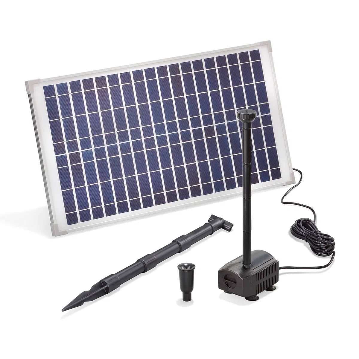 esotec Solar Teichpumpenset 25/875 mit 25 W Solarmodul, Solarteichpumpe 875l/h, Wasserspiel Garten, Springbrunnen außen 101913