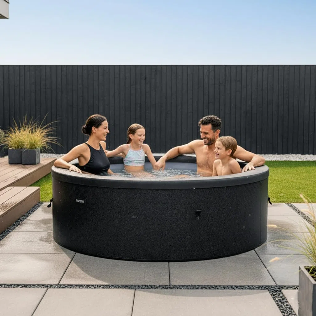 Wave Tahoe Eco Foam Spa | Tragbarer Outdoor-Hot Tub mit schneller Aufheizung | Strapazierfähiges PVC-Material | Einfacher Aufbau (Graphite Grey, 6 Person)