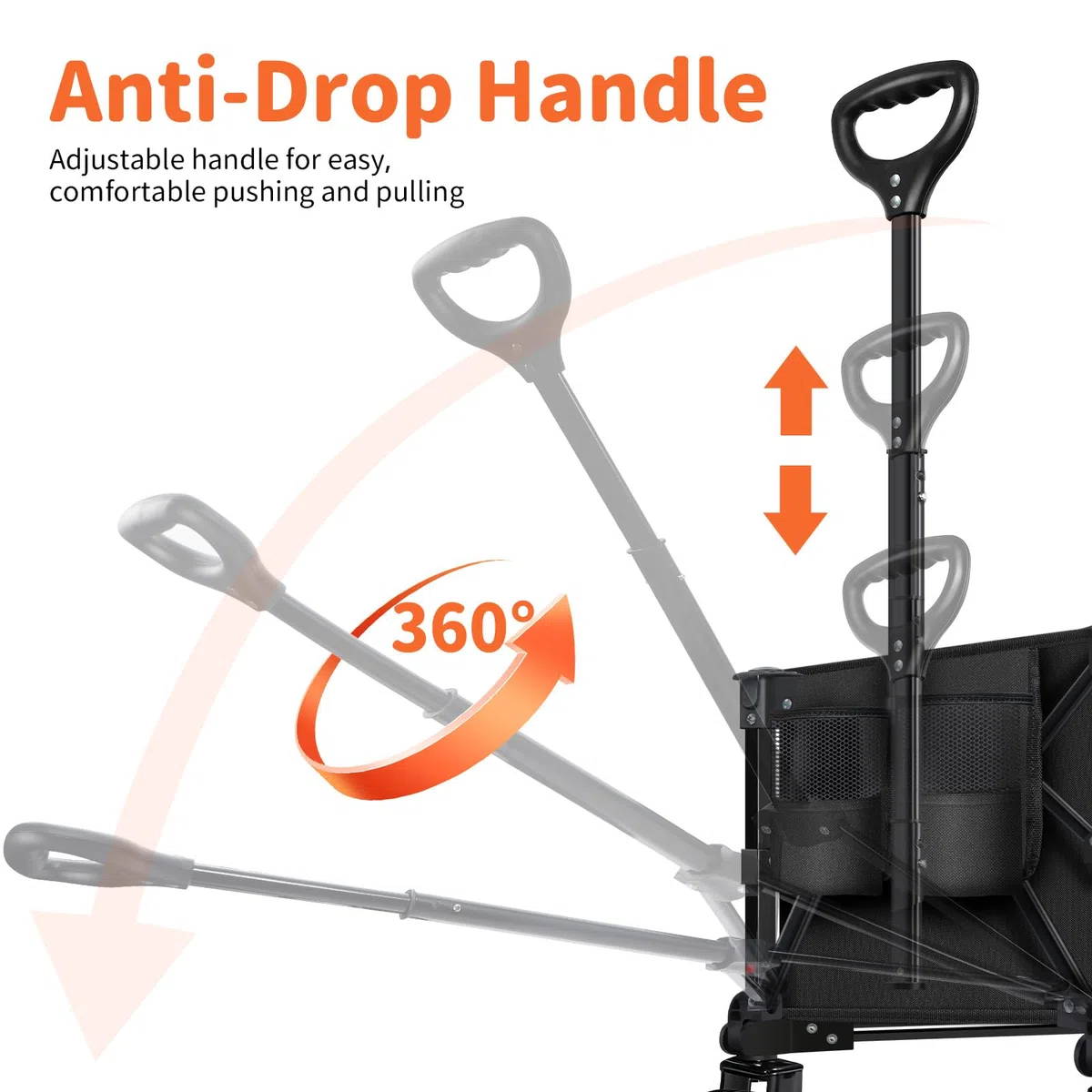 BELEEV Bollerwagen Faltbar mit Getränkehalter 90L Bis 100KG, Faltbarer Bollerwagen Kinder, Gartenkarre, Einkaufswagen, Camping, Einkaufen Festival, Robust Langlebig für Alle Gelände Draussen -90L