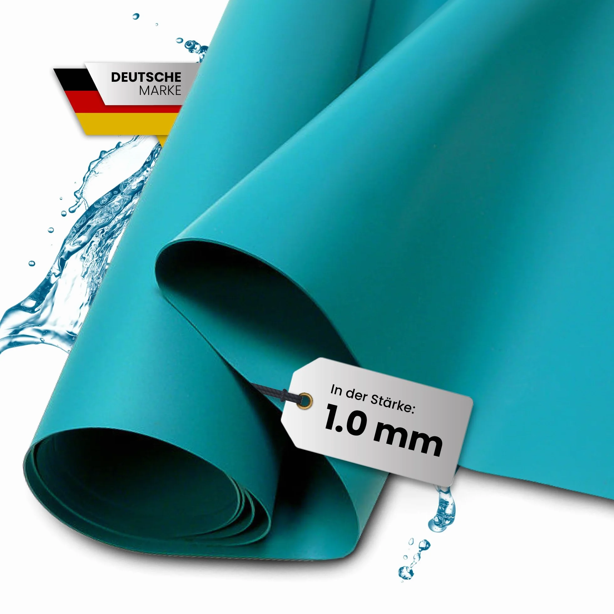 TeichVision - Premium PVC Teichfolie türkisblau - Stärke 1 mm - 2 m x 1,5 m/PVC Folie türkisblau geeignet für Teiche, Biotope, Naturschwimmbäder