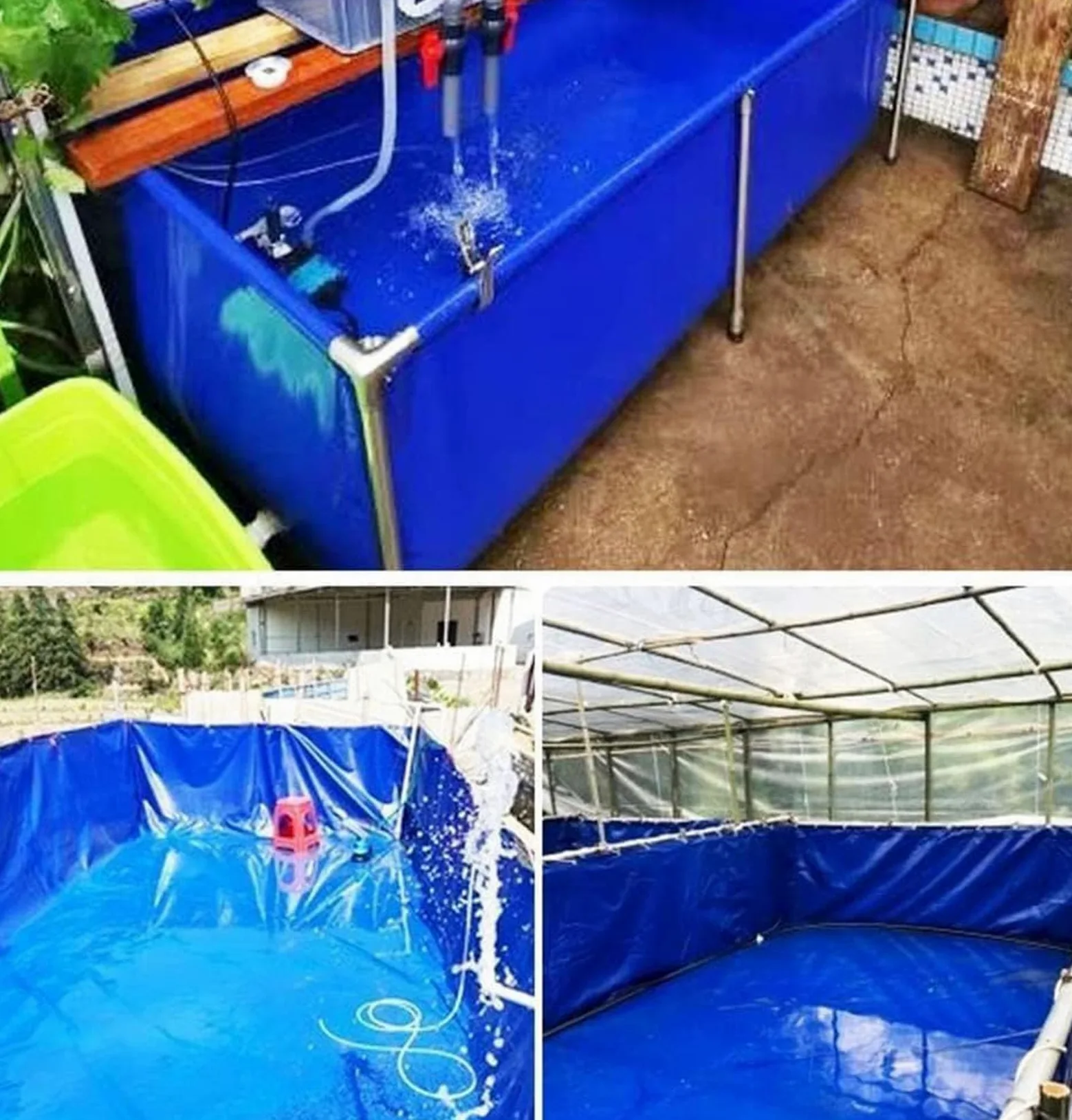 Generisch Robuster Aquarienpool aus PVC-Canvas – Multifunktionaler oberirdischer Koiteich mit Ablassventil für Zucht, Gartenbewässerung und Wasserspeicherung – Ideal für Fischliebhaber und Gärtner