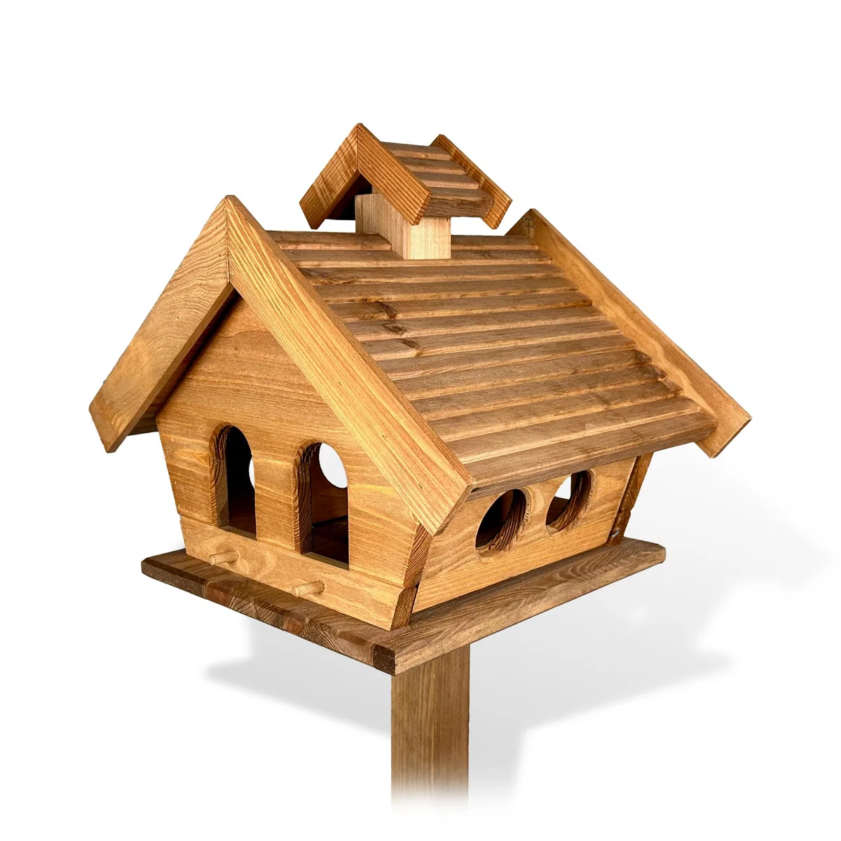 gartenetage GARTENETAGE Vogelhaus Holz mit 2in1 Ständer/Vogelhaus mit Ständer wetterfest und stabil/Vogelfutterhaus mit Ständer/Robustes Vogelhäuschen für Balkon und Garten, GE10307