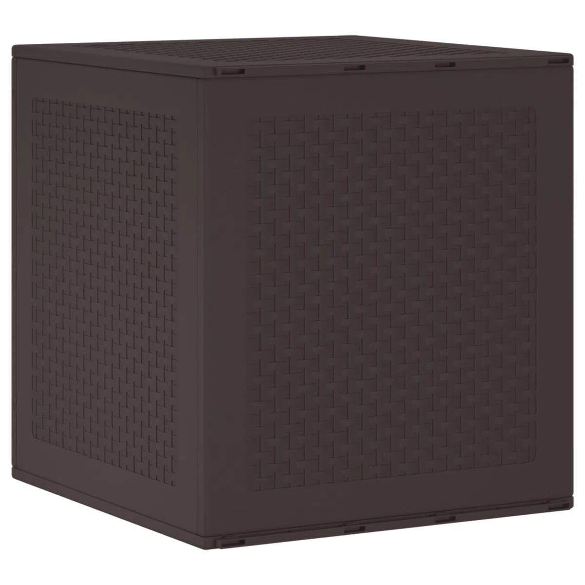 Gartentruhe aus PP Kunststoff Braun 55x53x57 cm Außenlagerbox mit UV-Schutz und texturierter Oberfläche für Terrasse Gartenmöbel Aufbewahrung