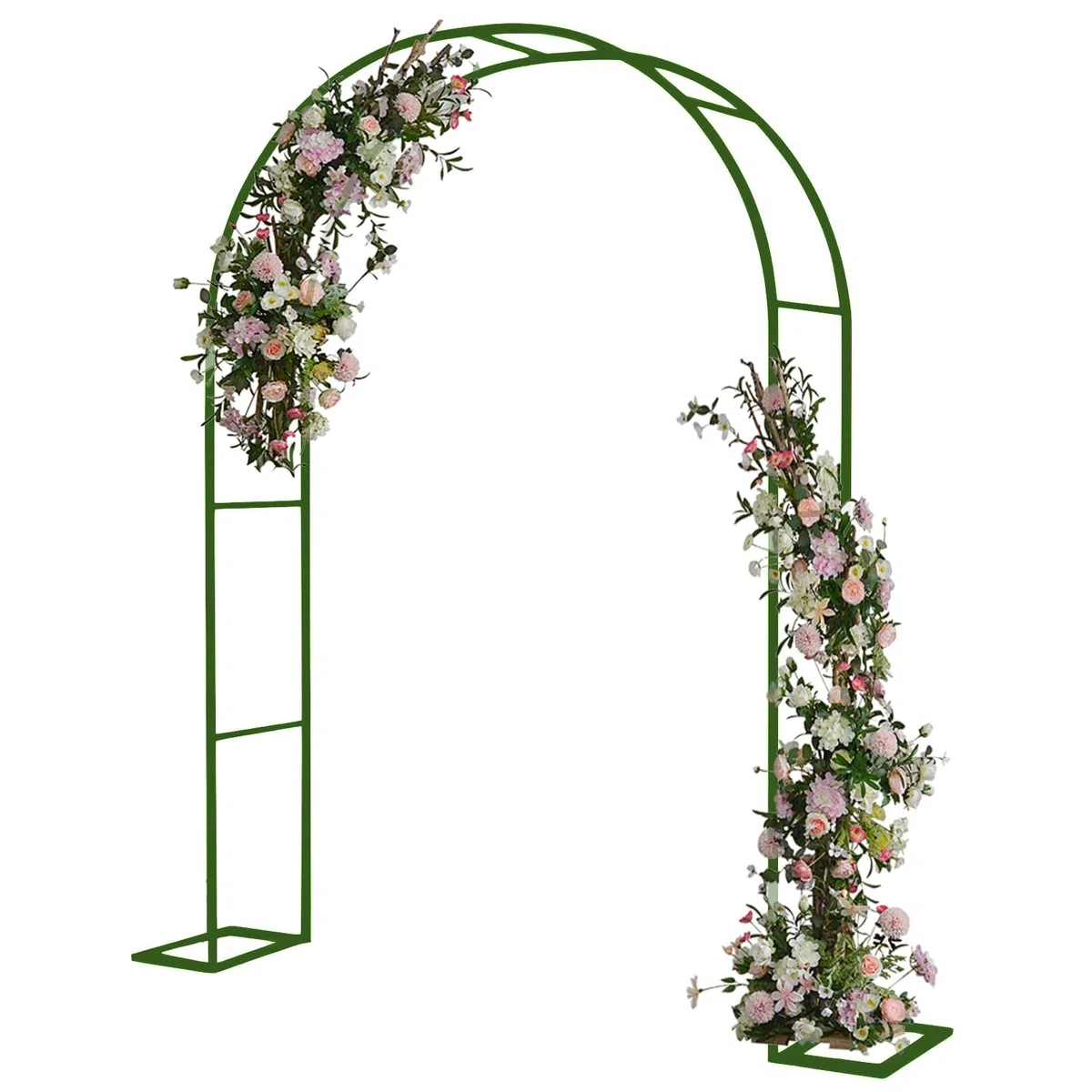 Gartenparty Dekoration - Wetterfester grüner und weißer Rosenbogen für Hochzeit und Geburtstag, verzinktes Metallgeflecht, 280 x 220 cm (110,2 x 86,6 Zoll)