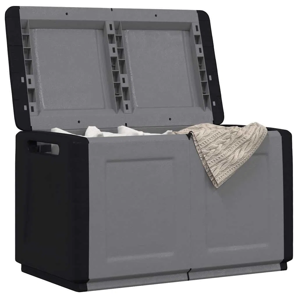 Garten-Aufbewahrungsbox 96x53x57 cm 230 L Dunkelgrau Schwarz Wetterfeste Aufbewahrungsbox für Auflagen und Kissen mit UV-Schutz und Stauraum