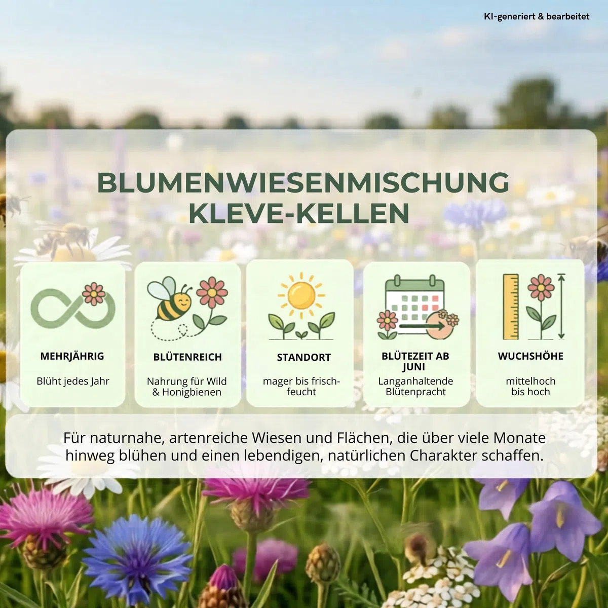 Blumenwiesen-Mischung nach L?BF Kleve-Kellen 1kg