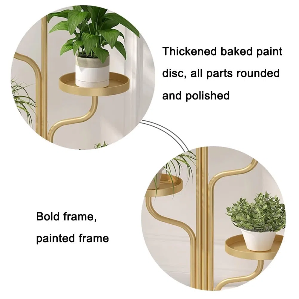 Generisch 5-Tier Metal Plant Stand - Sturdy Vertical Flower Rack with 5 Shelves for Indoor & Outdoor Use, Ideal for Home, Office, Garden, Balcony & Patio - Black