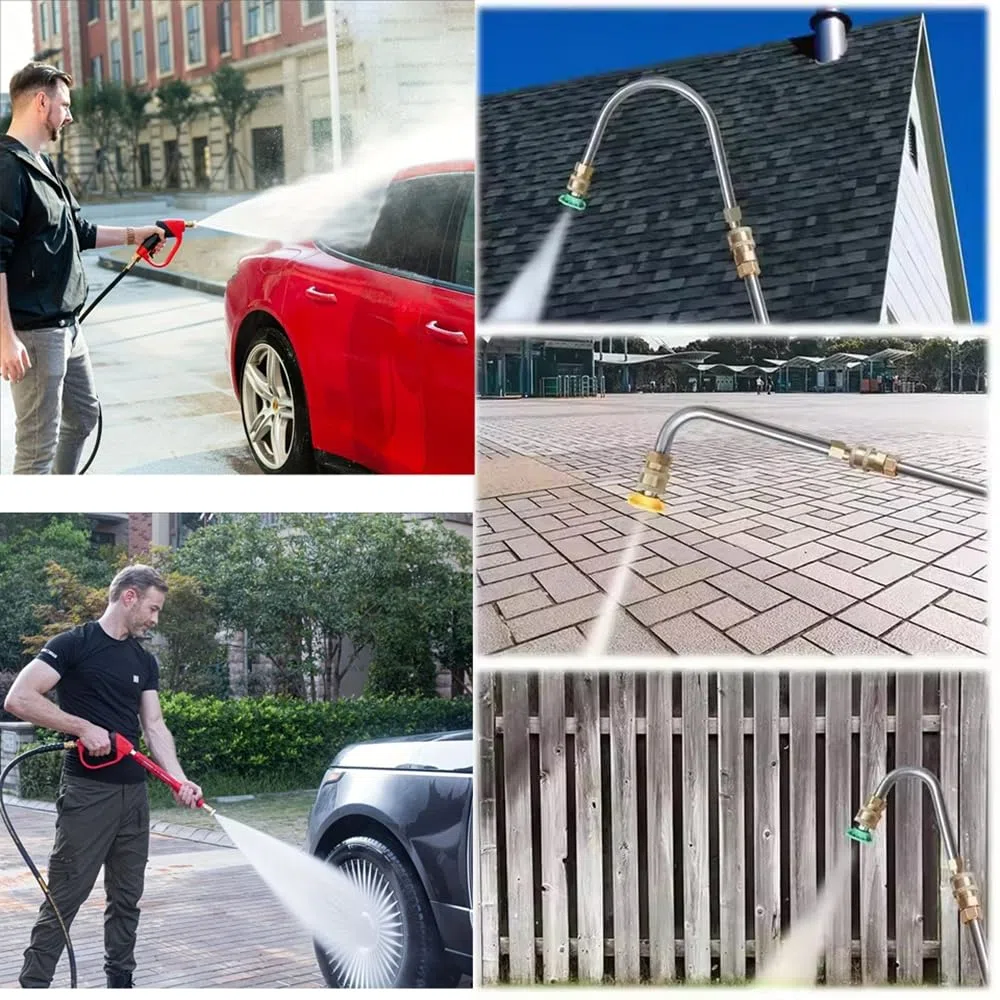 Hochdruckreiniger Pistole,Hochdruckpistole,Pressure Washer Gun,Hochdruckreiniger Pistole mit 5 Sprühdüsen und 9 Erweiterungen,5000PSI Schnellverschluss Hochdruckpistole,für Autowäsche