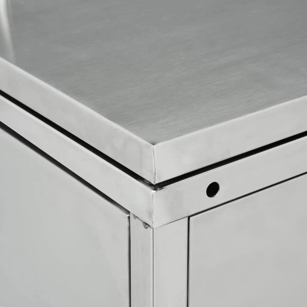 Hommdiy Mülltonnenbox für 4/3/2/1Tonnen 240L, Edelstahl,Mülltonnenverkleidung Gartenbox Müllcontainer,Silber (4 Bins)