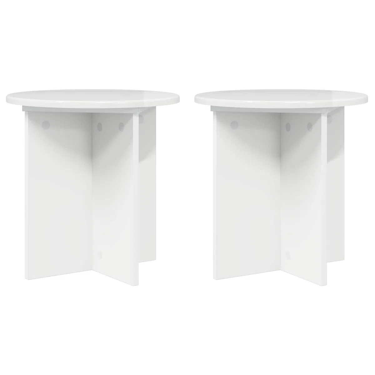 2er Set Pflanzenständer Hochglanz Weiß 40x40x40 cm - Moderner Blumenhocker aus Holzwerkstoff, Pflanzentisch für Zimmerpflanzen, Wohnzimmer und Büro