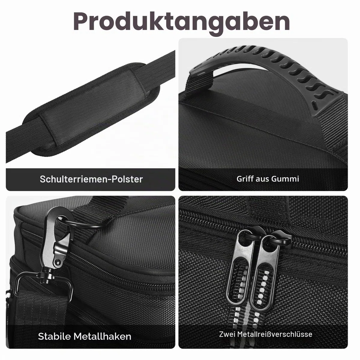 Tragetasche kompatibel mit ECOFLOW River 3/River 3 Plus tragbare Kraftstation, Aufbewahrungstasche mit verstellbarem Schulterriemen, weiche Abdeckung mit Reißverschluss, Taschen für Ladekabel
