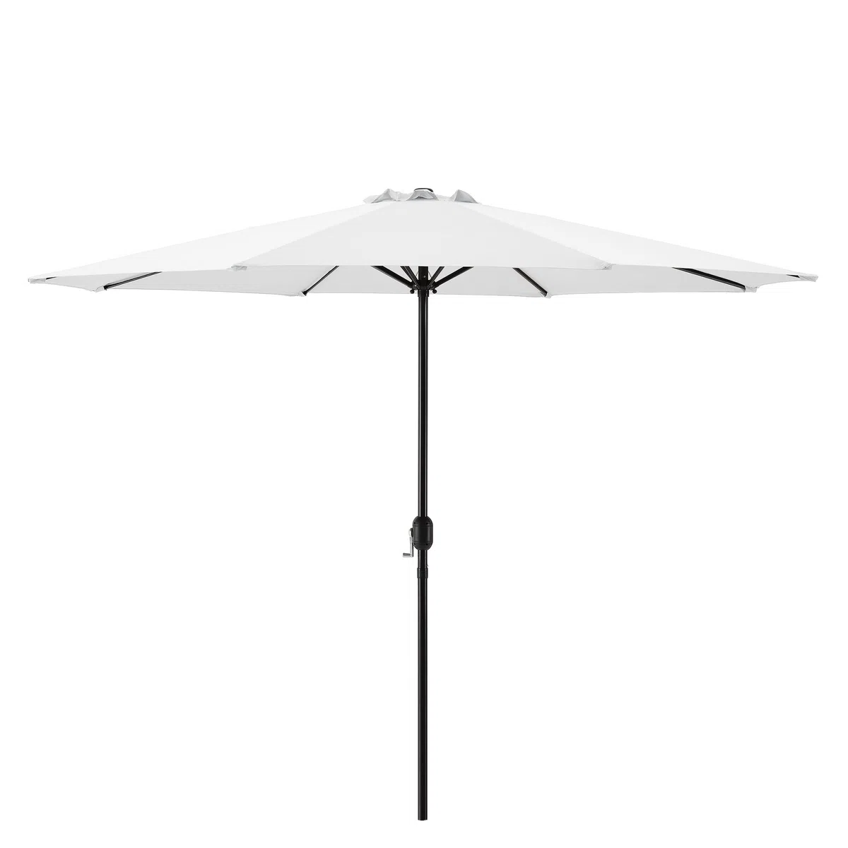 casa.pro Sonnenschirm ø300cm 160g/m² Schirm Marktschirm Kurbelschirm Garten Stahl Polyester Weiß