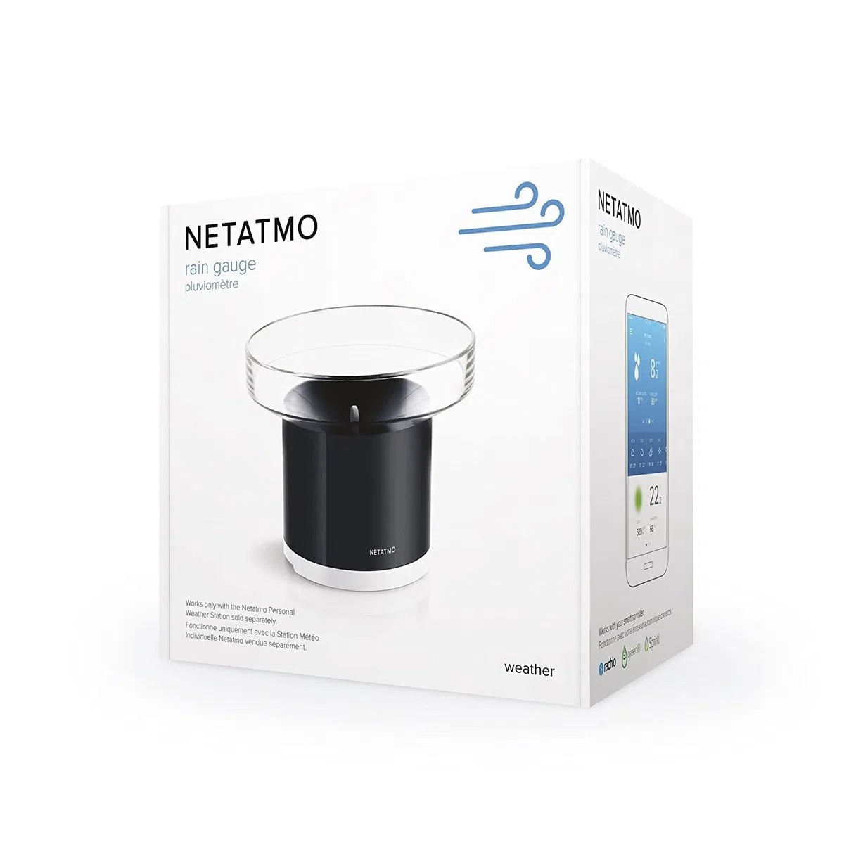 Netatmo NRG01-WW Regenmesser WLAN, Schwarz