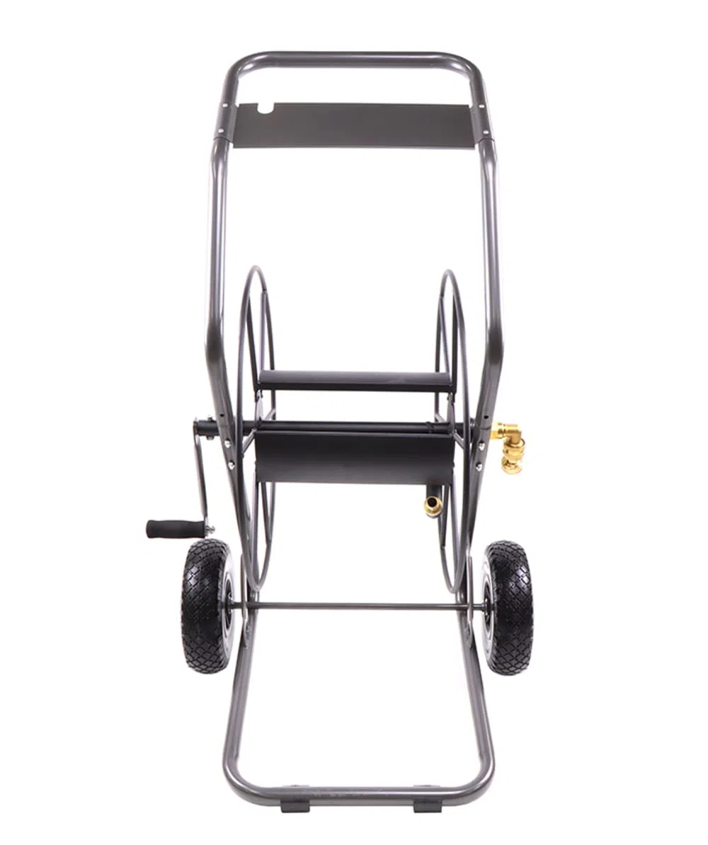 Sirocco Schlauchwagen 3/4" – robuster Schlauchaufroller aus pulverbeschichtetem Stahl, hochwertiger Gartenschlauchwagen mit Hartplastik-Rädern (PU) – stabile Lagerung & einfache Mobilität