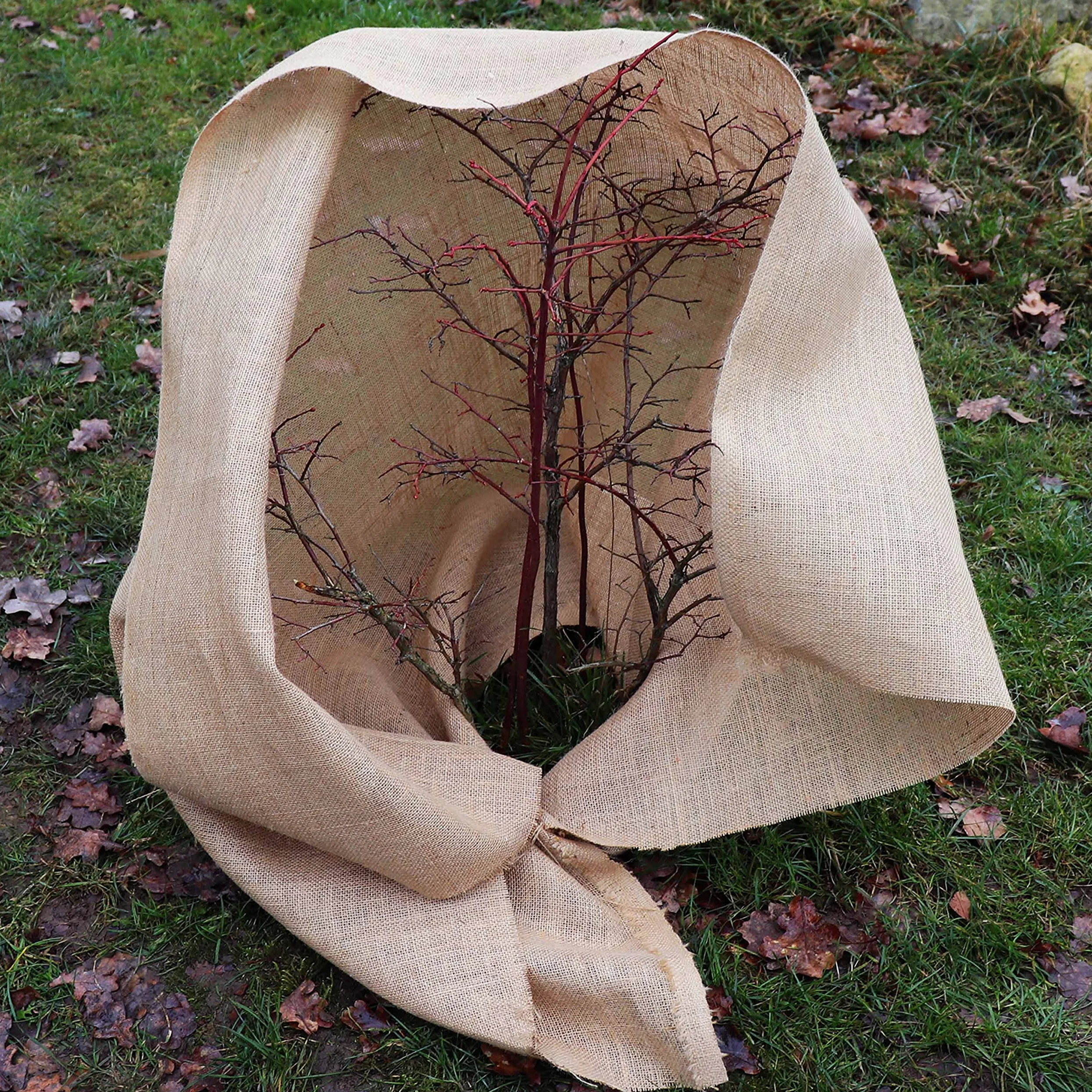 Aquagart 30m x 1m Jutegewebe 305g/m² Jutematte Gartenjute Jute Stoff für Dekoration Haus und Garten Sackleinen Juteband für Pflanzen Winterschutz natürliches Gewebe Wurzelschutz
