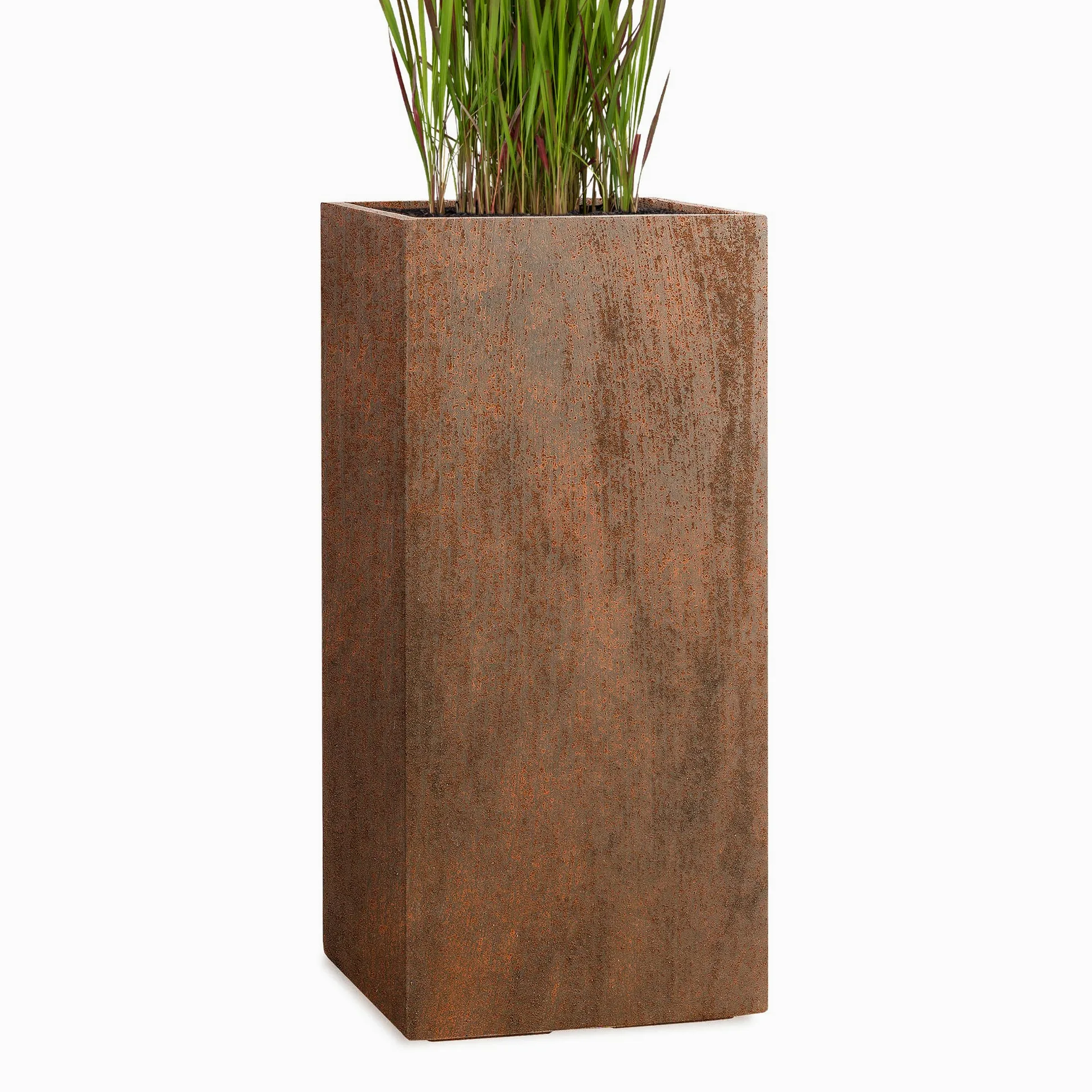 Pflanzwerk® Pflanzkübel Fiberglas Tower Rost Braun 70x33x33cm XXL *Frostbeständig* *UV-Schutz* *Qualitätsware*